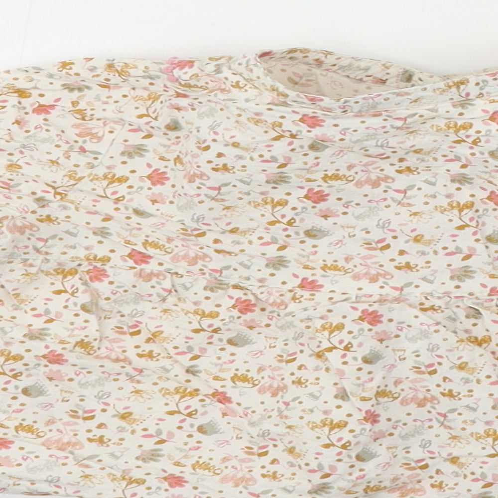 Preworn Girls White Floral  Basic Button-Up Size 12-18 Months