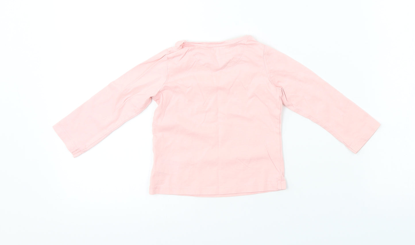 Preworn Girls Pink   Basic T-Shirt Size 9-12 Months