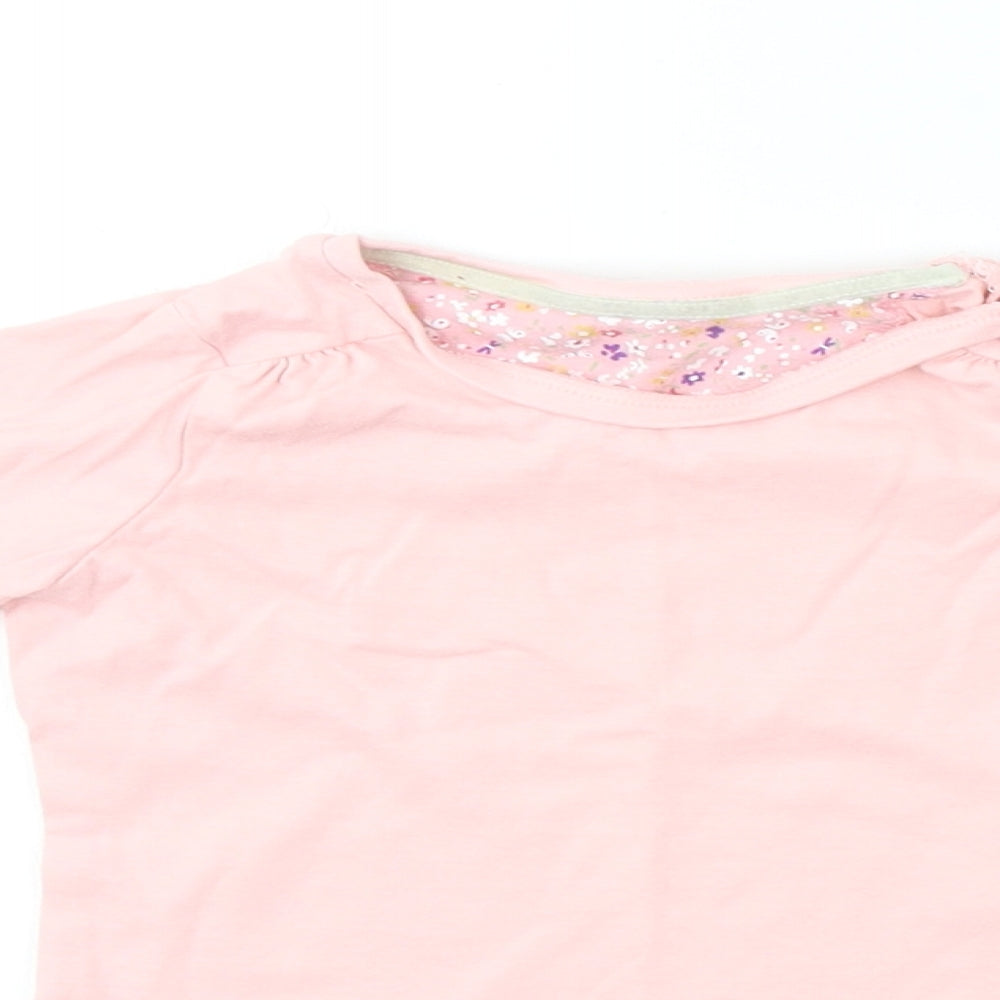 Preworn Girls Pink   Basic T-Shirt Size 9-12 Months