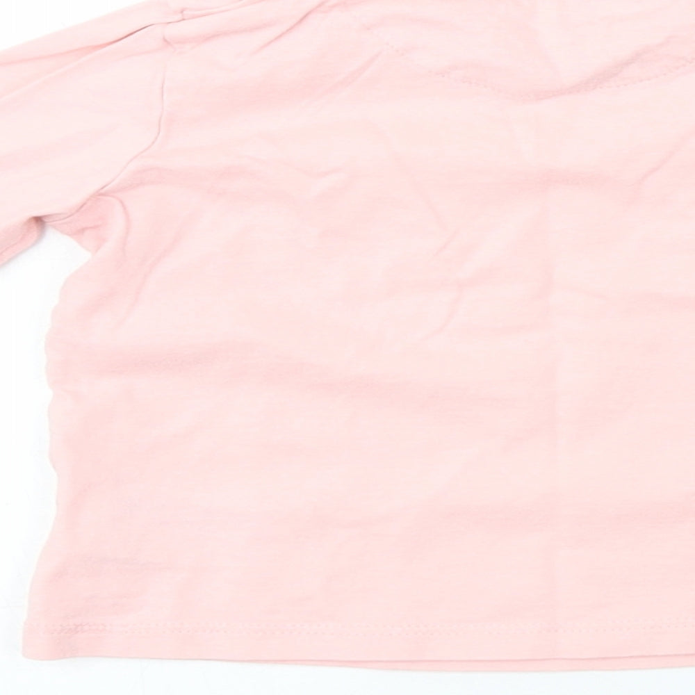 Preworn Girls Pink   Basic T-Shirt Size 9-12 Months