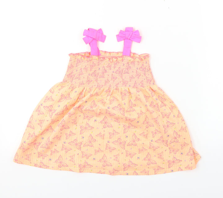 Matalan Girls Orange Animal Print A-Line Size 9-12 Months