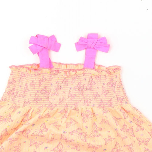 Matalan  Girls Orange Animal Print  A-Line  Size 9-12 Months