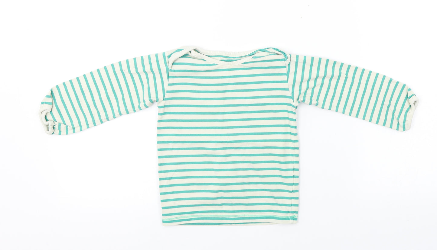 Marks and Spencer  Boys White Striped  Basic T-Shirt Size 18-24 Months