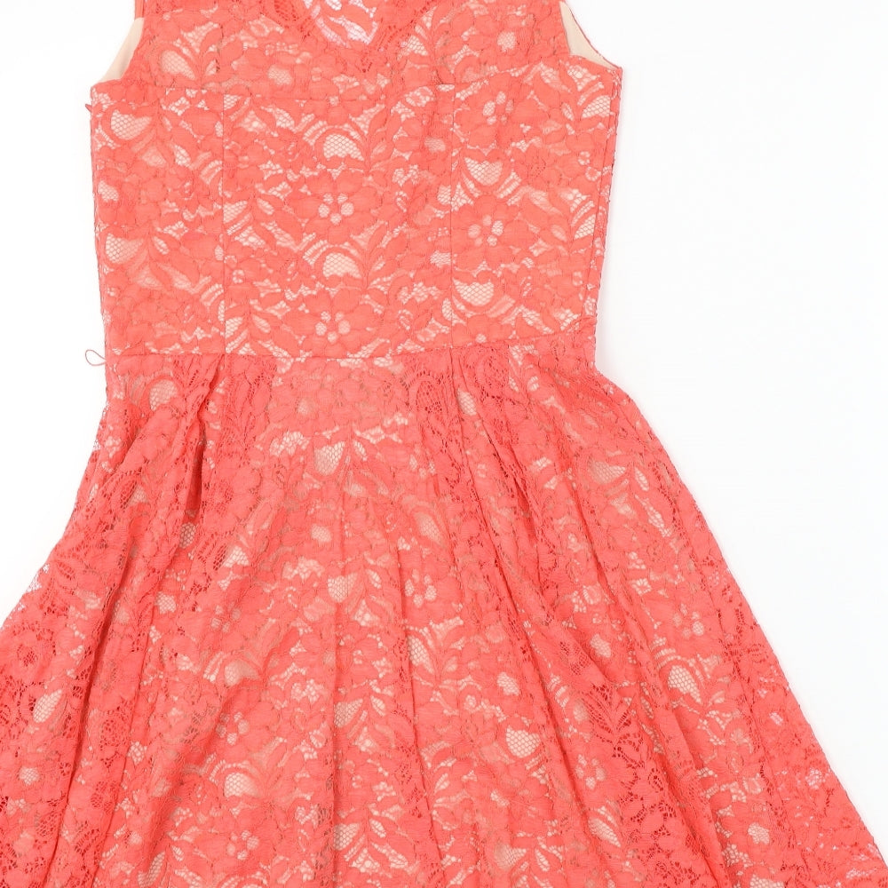 Oasis  Womens Orange Floral  Ball Gown  Size 8