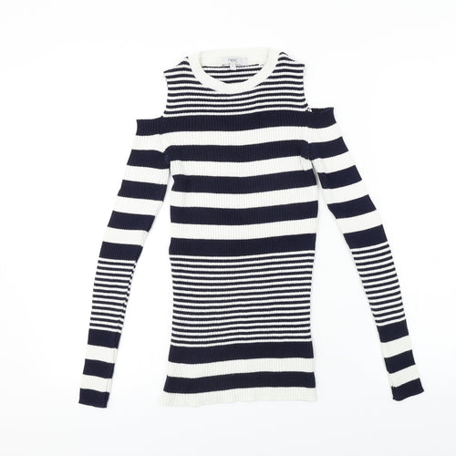 NEXT  Womens White Striped  Pullover Jumper Size 8