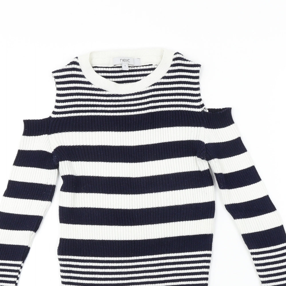 NEXT  Womens White Striped  Pullover Jumper Size 8