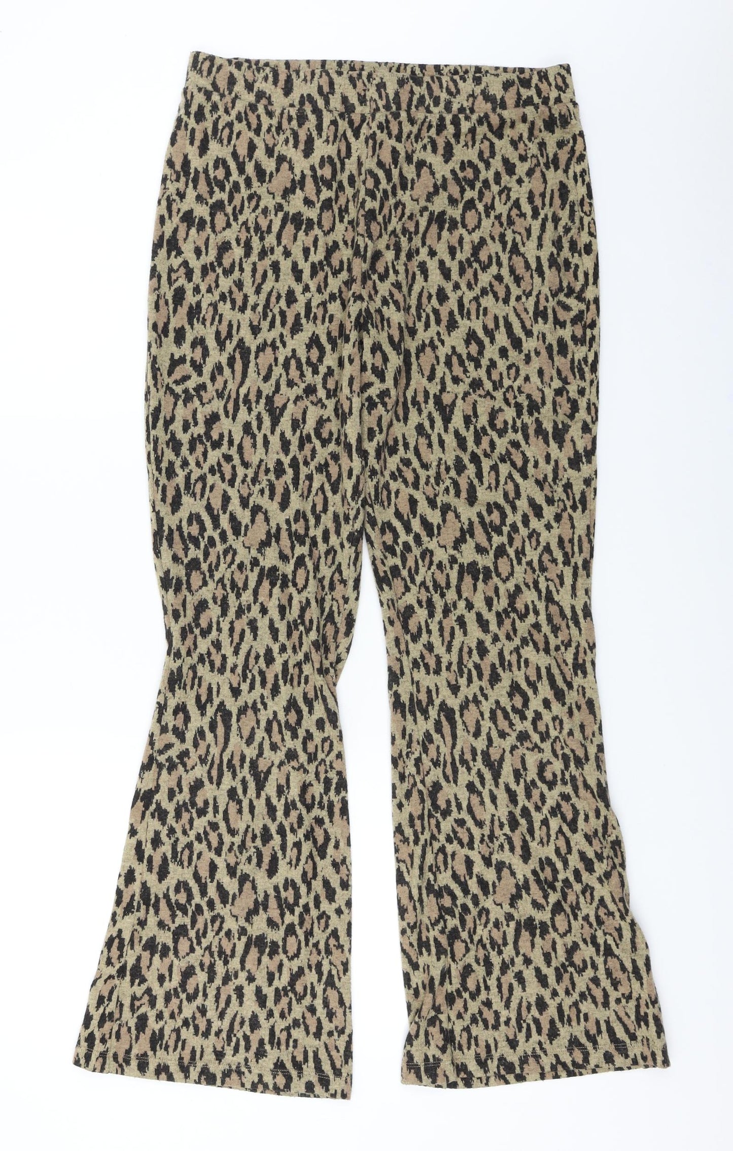 F&F  Womens Beige Animal Print  Trousers  Size 12 L26 in