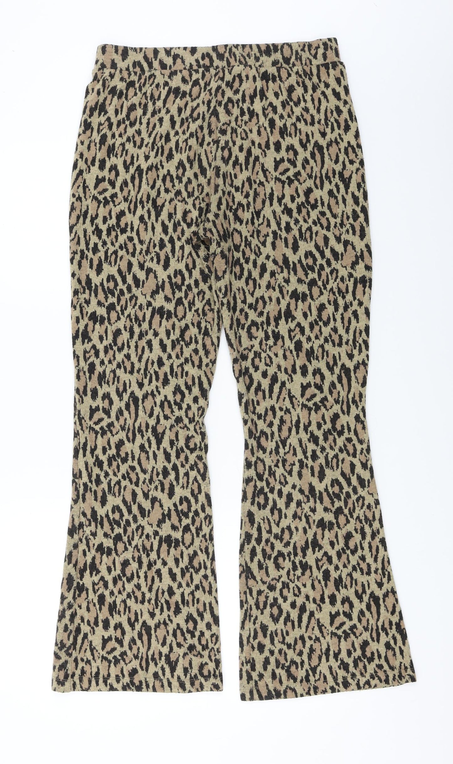 F&F  Womens Beige Animal Print  Trousers  Size 12 L26 in