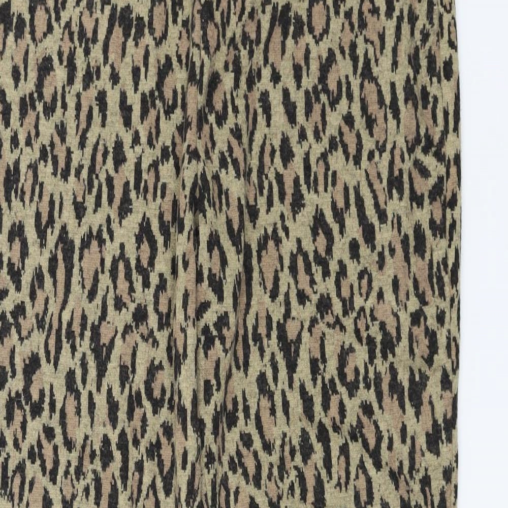F&F  Womens Beige Animal Print  Trousers  Size 12 L26 in