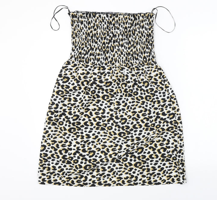 Studio Womens White Animal Print  A-Line  Size 12