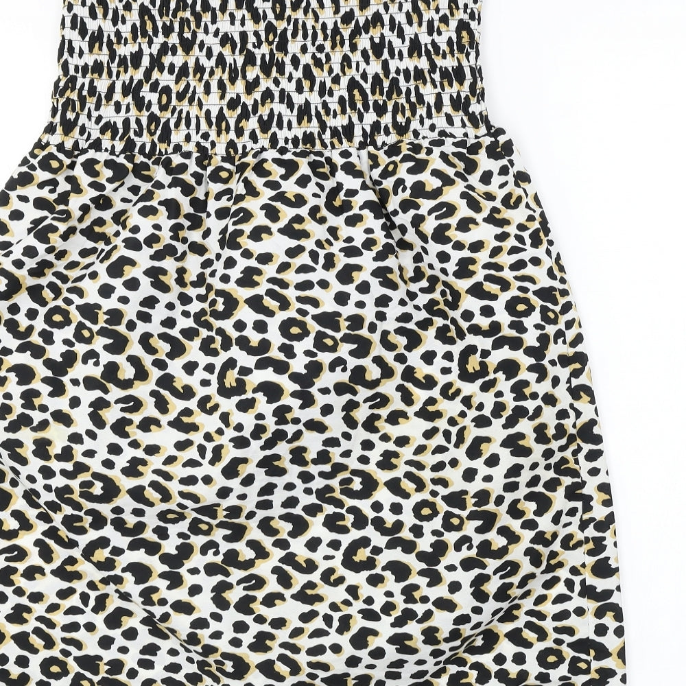 Studio Womens White Animal Print  A-Line  Size 12