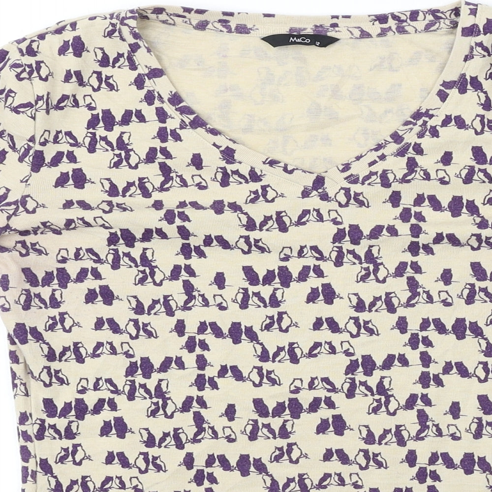 M&Co Womens Beige   Basic T-Shirt Size 12