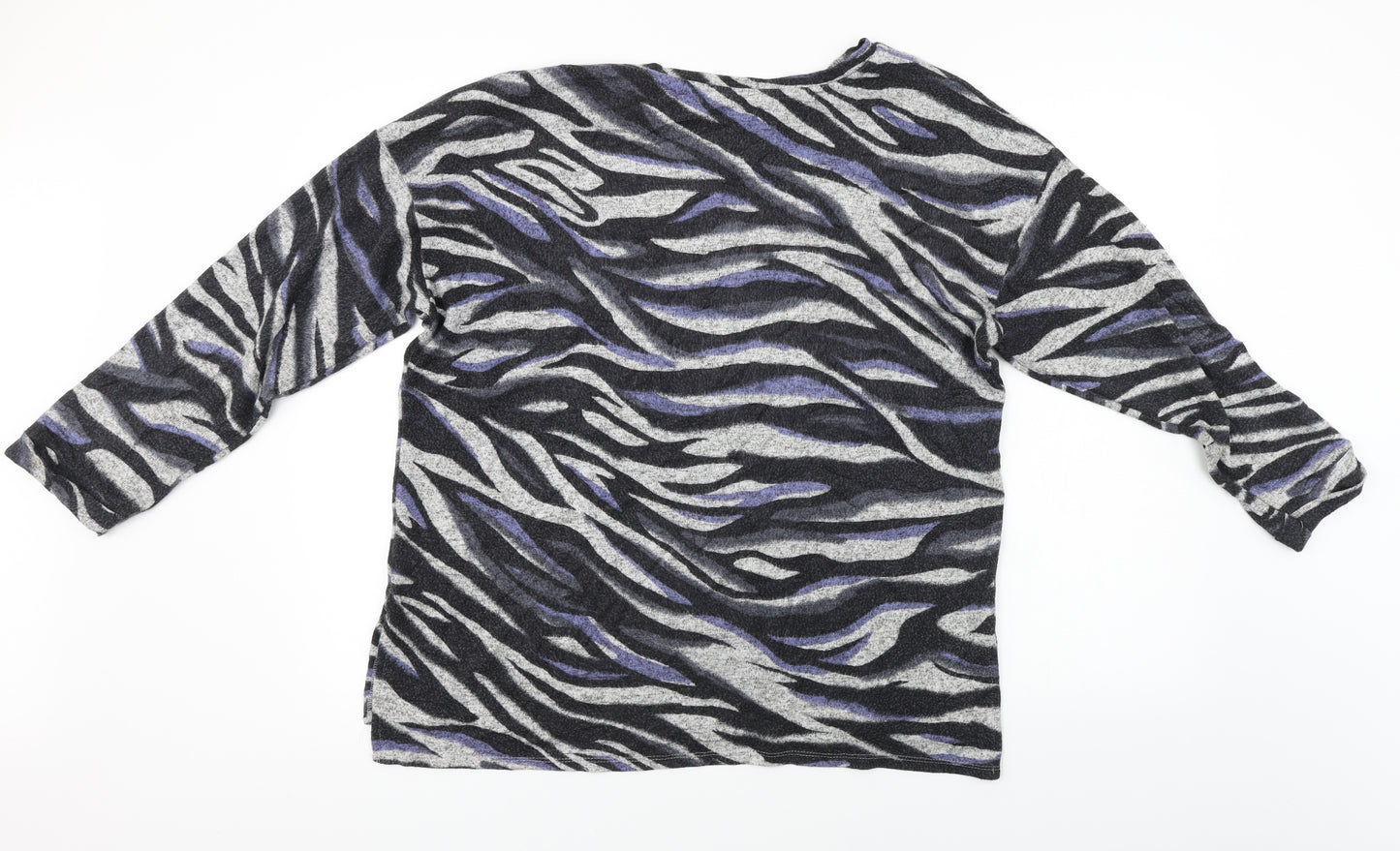 George  Womens Black Animal Print  Pullover Jumper Size L