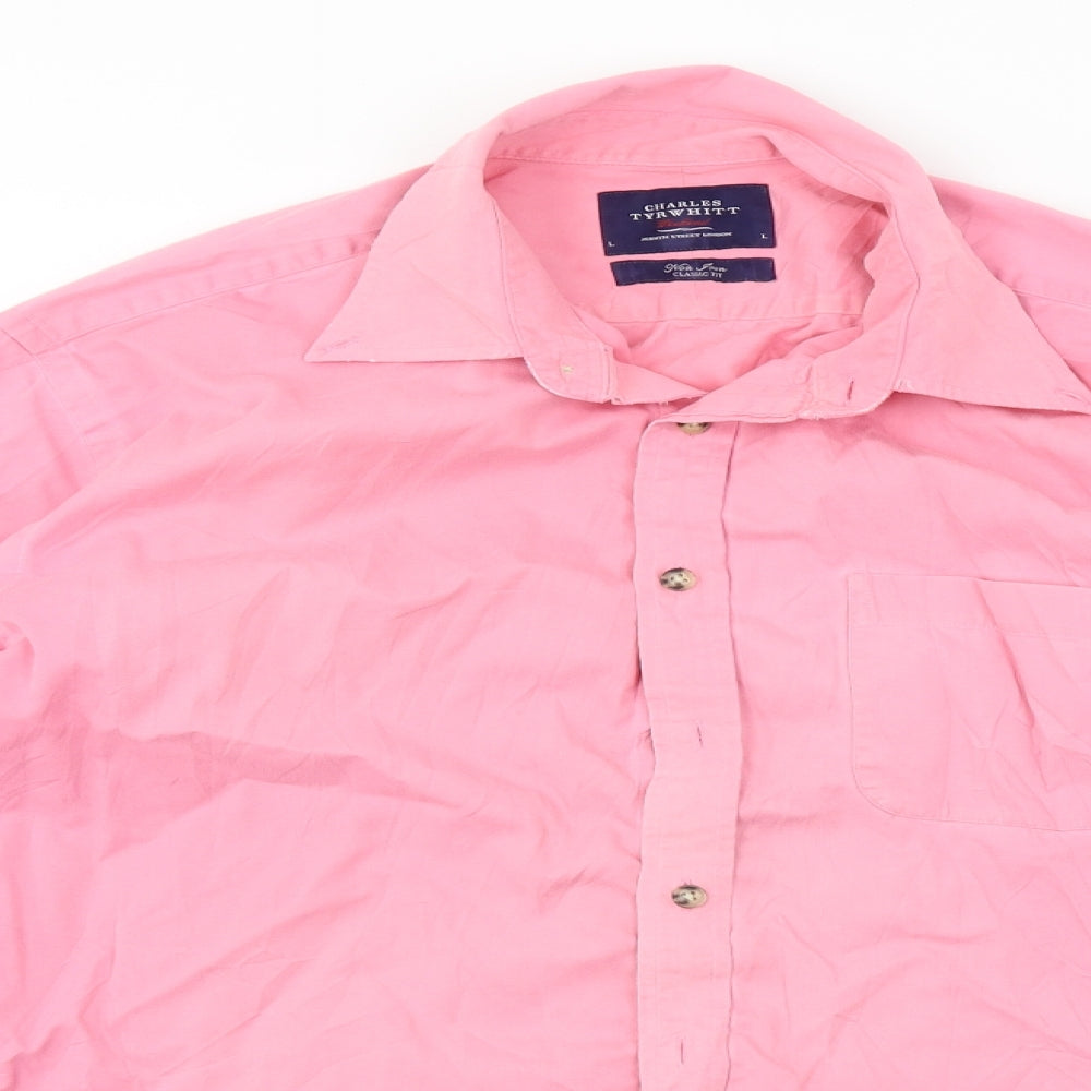 Charles Tyrwhitt  Mens Pink    Button-Up Size L