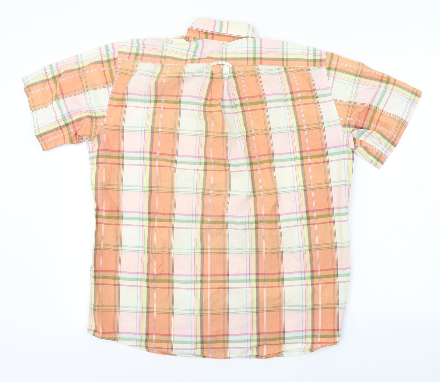 wesley Mens Orange Check   Button-Up Size M