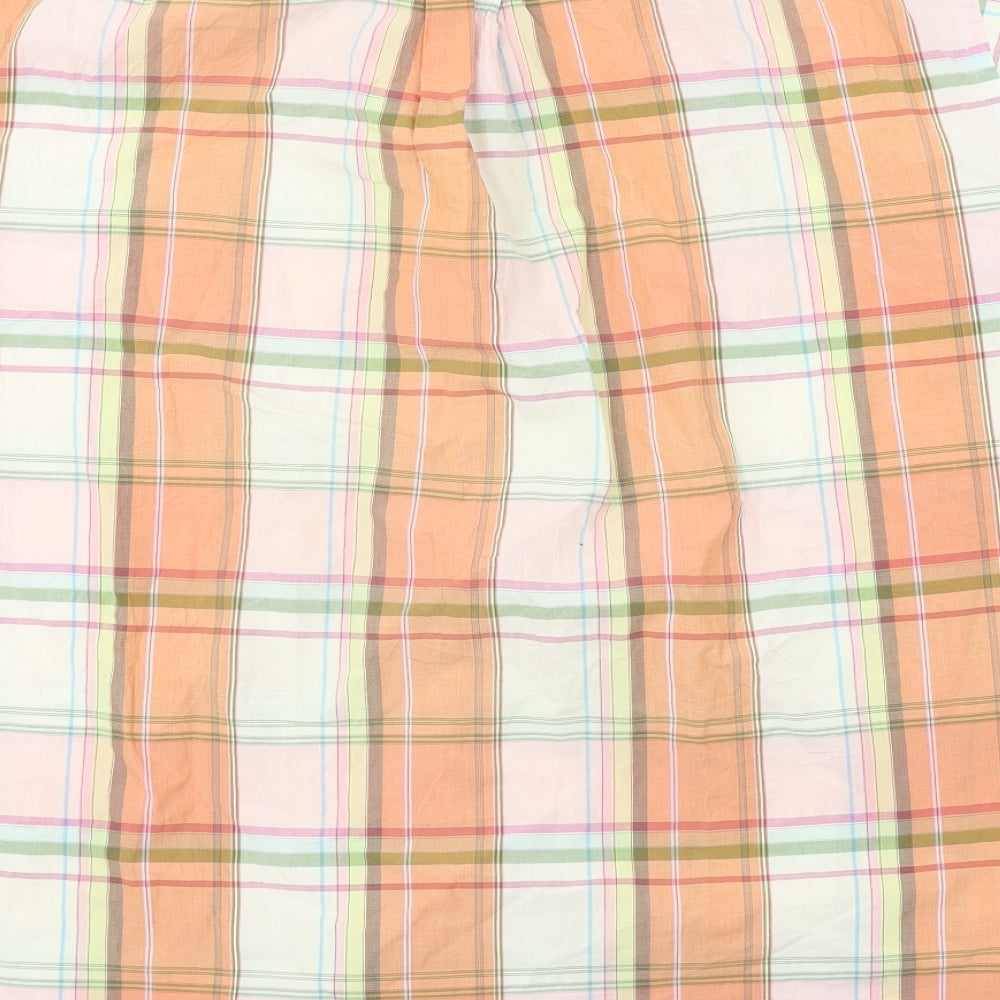 wesley Mens Orange Check   Button-Up Size M