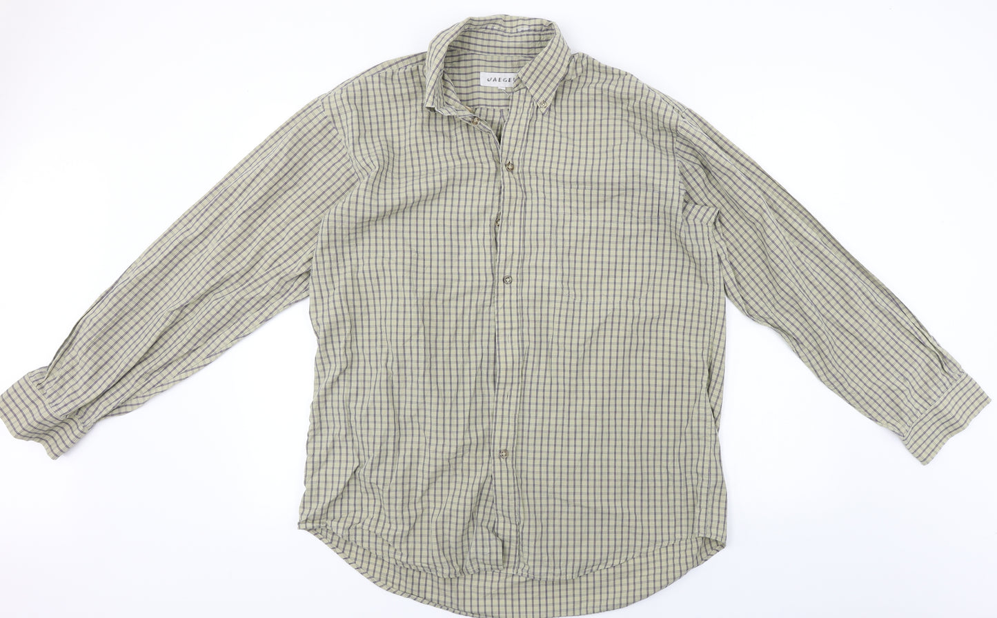 Jaeger  Mens Beige Check   Button-Up Size L