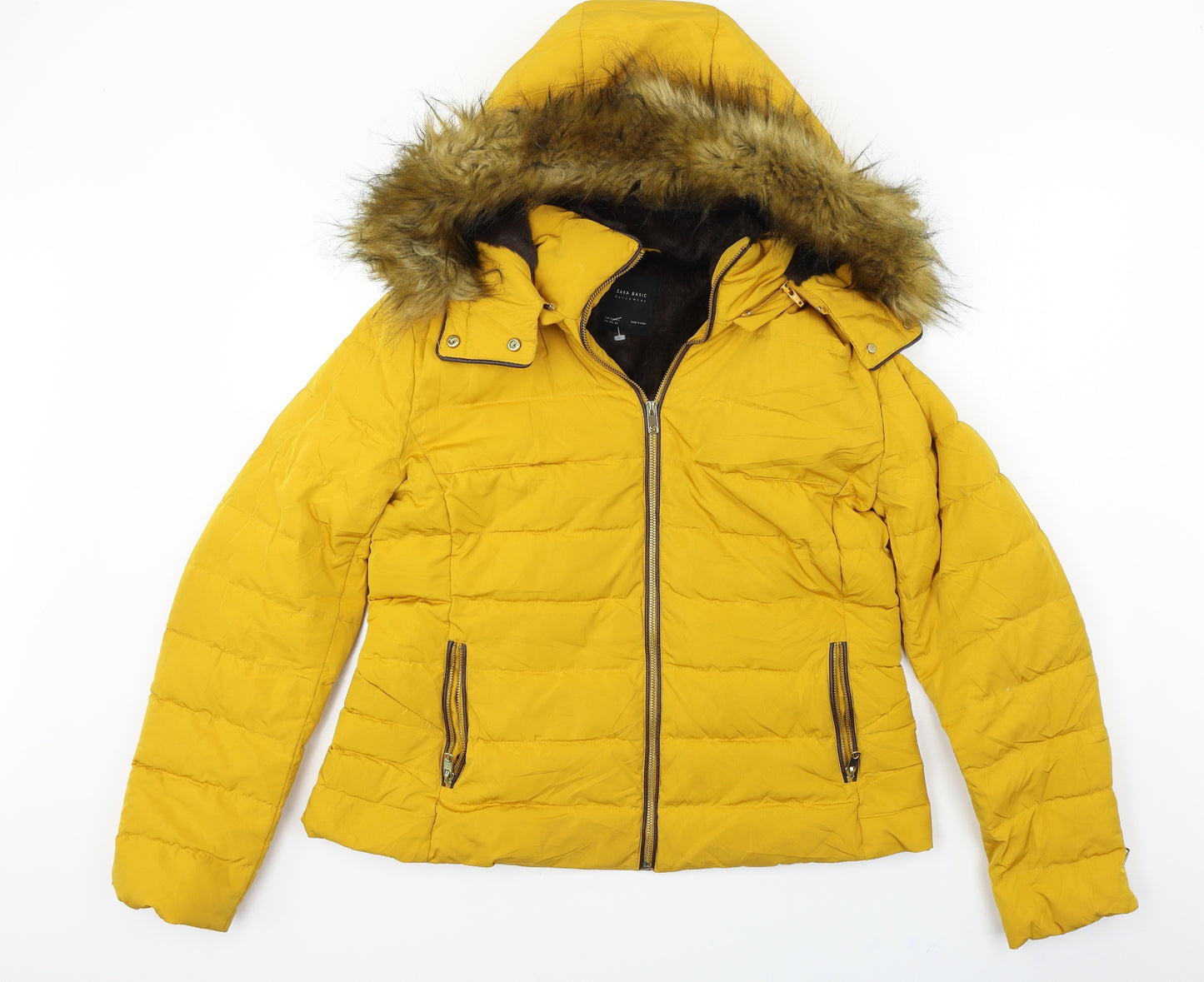 Zara  Womens Yellow   Jacket Coat Size M