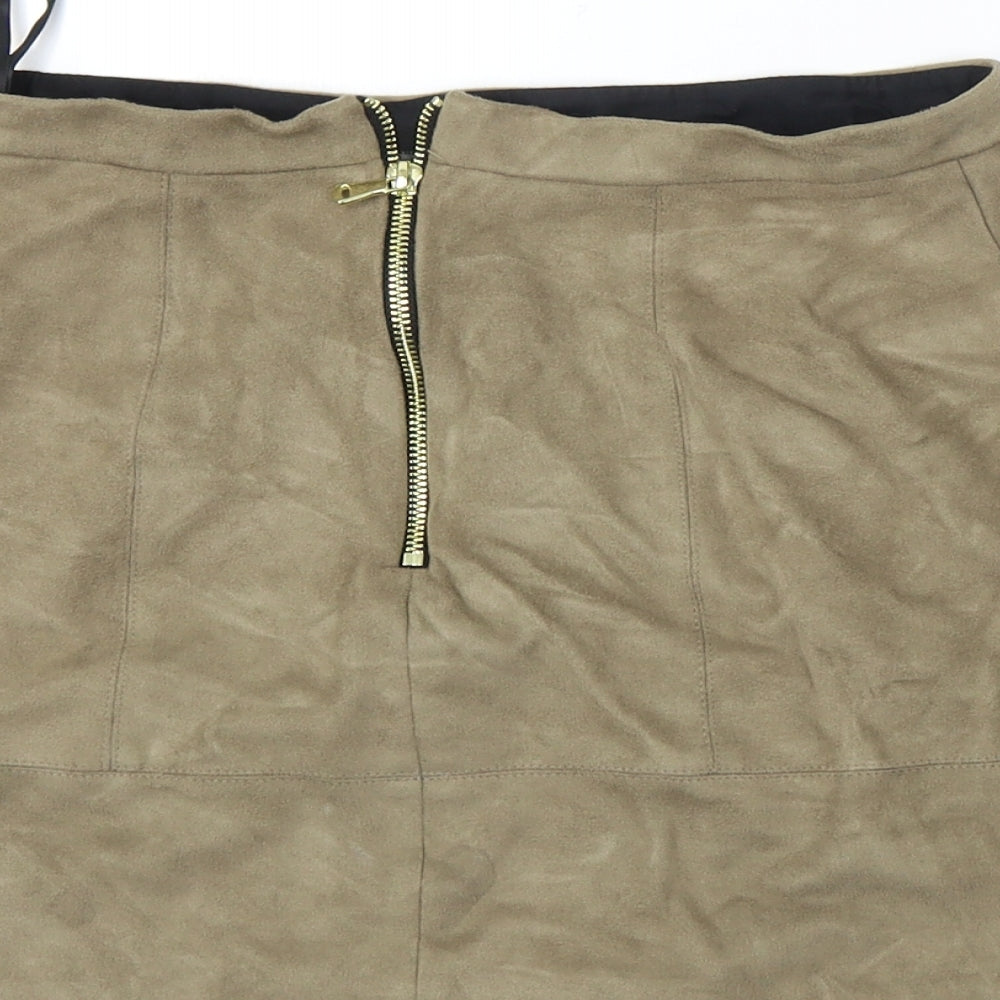 River Island  Womens Beige   A-Line Skirt Size 8
