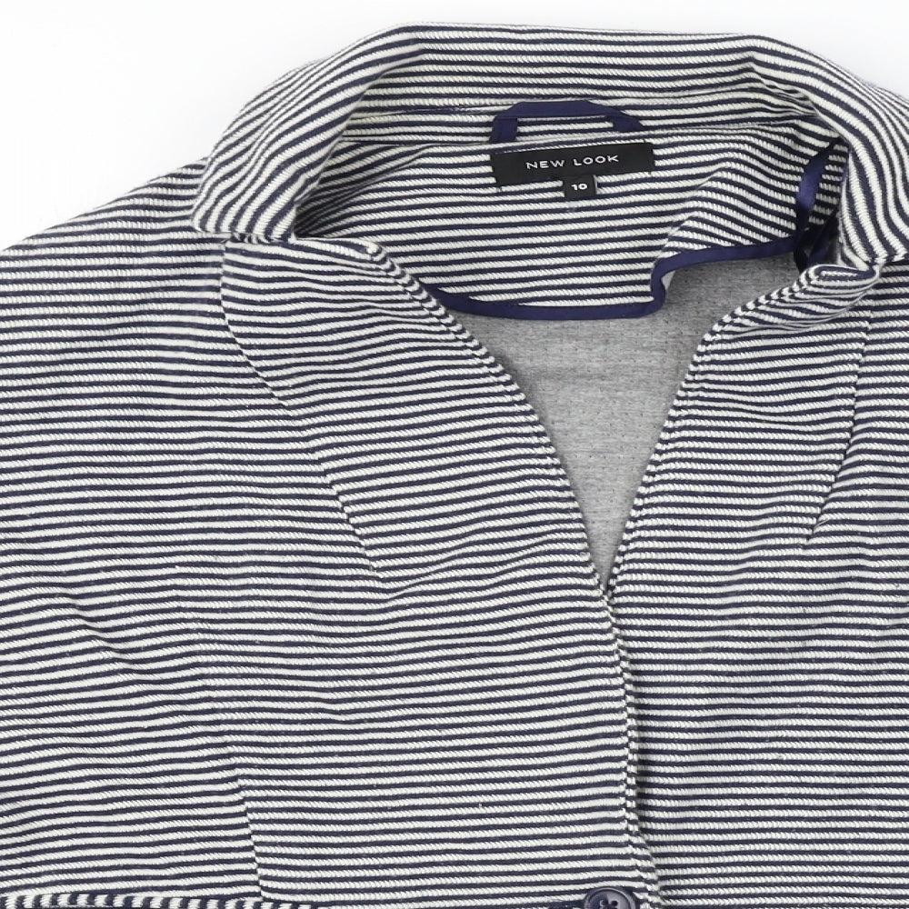 New Look  Womens White Striped  Jacket Coat Size 10