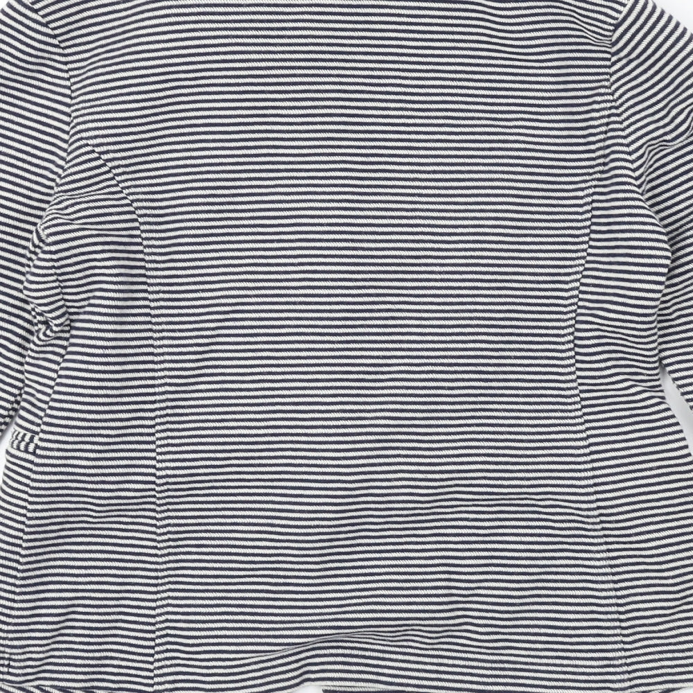 New Look  Womens White Striped  Jacket Coat Size 10