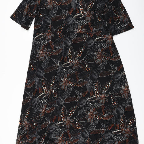 ISLE    Womens Black Floral  A-Line  Size 20