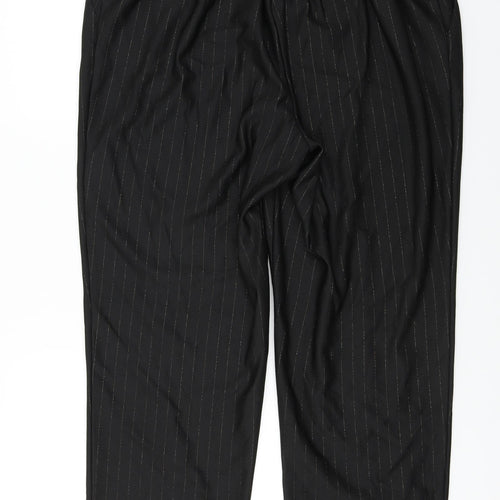 Marks and Spencer  Womens Black Striped  Trousers  Size 22 L24 in