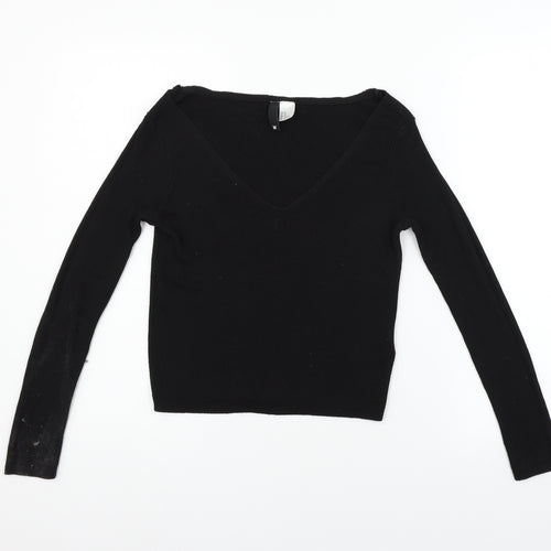 Divided Womens Black   Pullover Jumper Size M