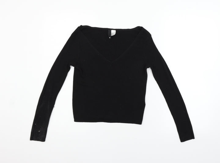 Divided Womens Black   Pullover Jumper Size M