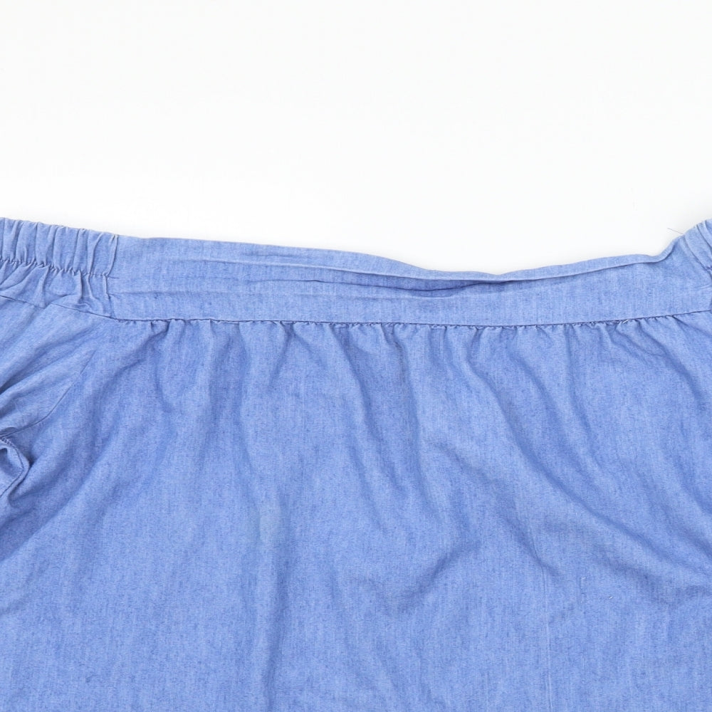 Preworn Womens Blue   Basic Blouse Size XL