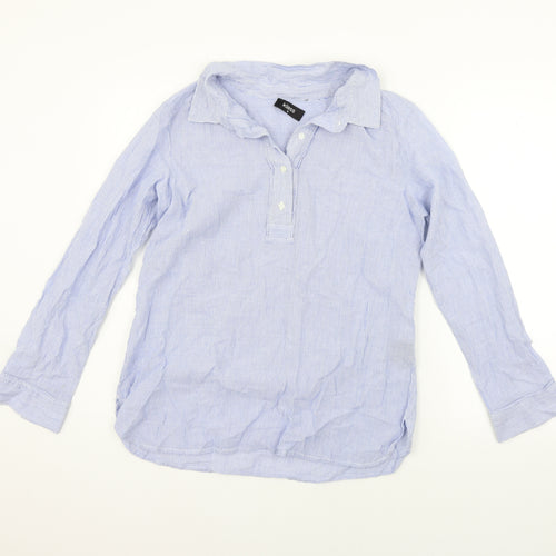 Klass Womens Blue Striped  Basic Button-Up Size 10