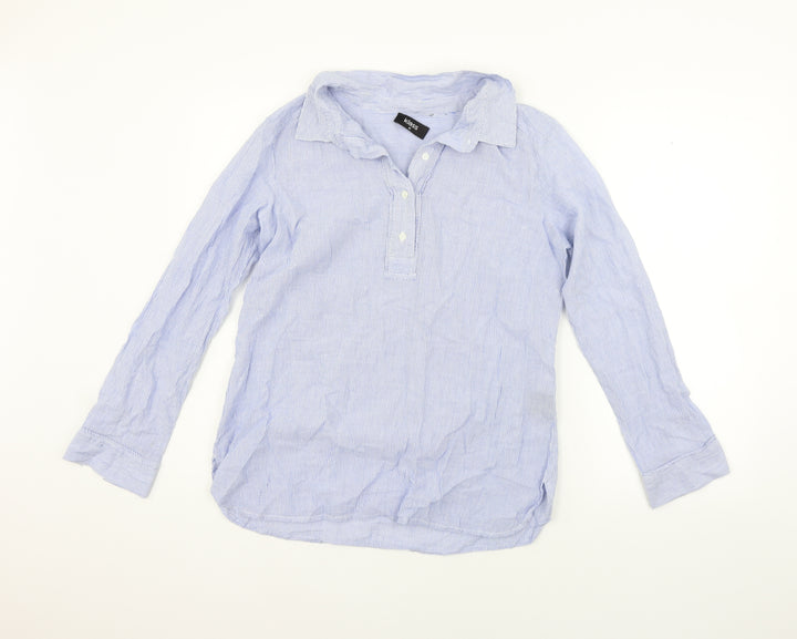 Klass Womens Blue Striped  Basic Button-Up Size 10