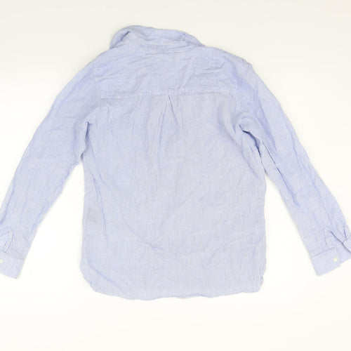 Klass Womens Blue Striped  Basic Button-Up Size 10