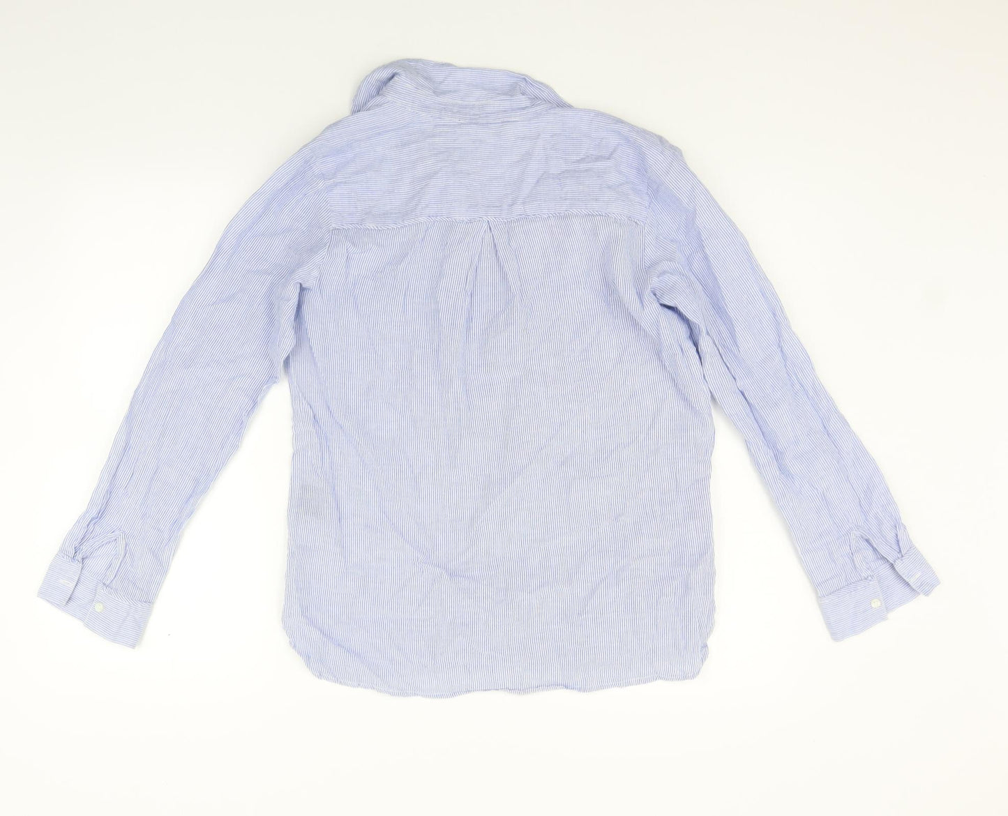 Klass Womens Blue Striped  Basic Button-Up Size 10
