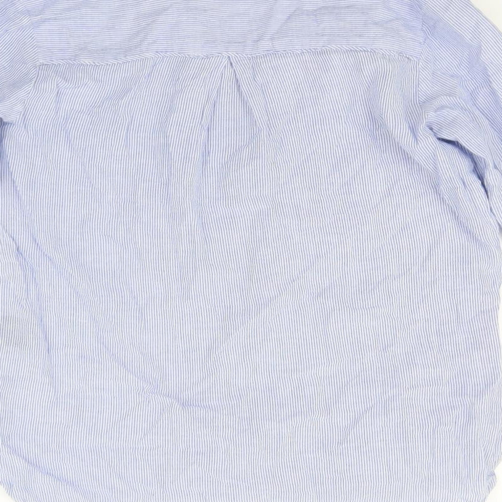 Klass Womens Blue Striped  Basic Button-Up Size 10