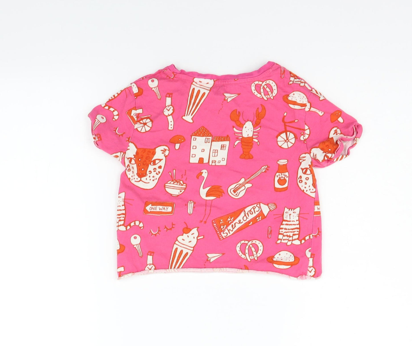 NEXT Girls Pink Geometric  Basic T-Shirt Size 5 Years