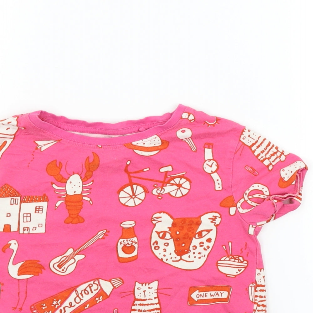 NEXT Girls Pink Geometric  Basic T-Shirt Size 5 Years