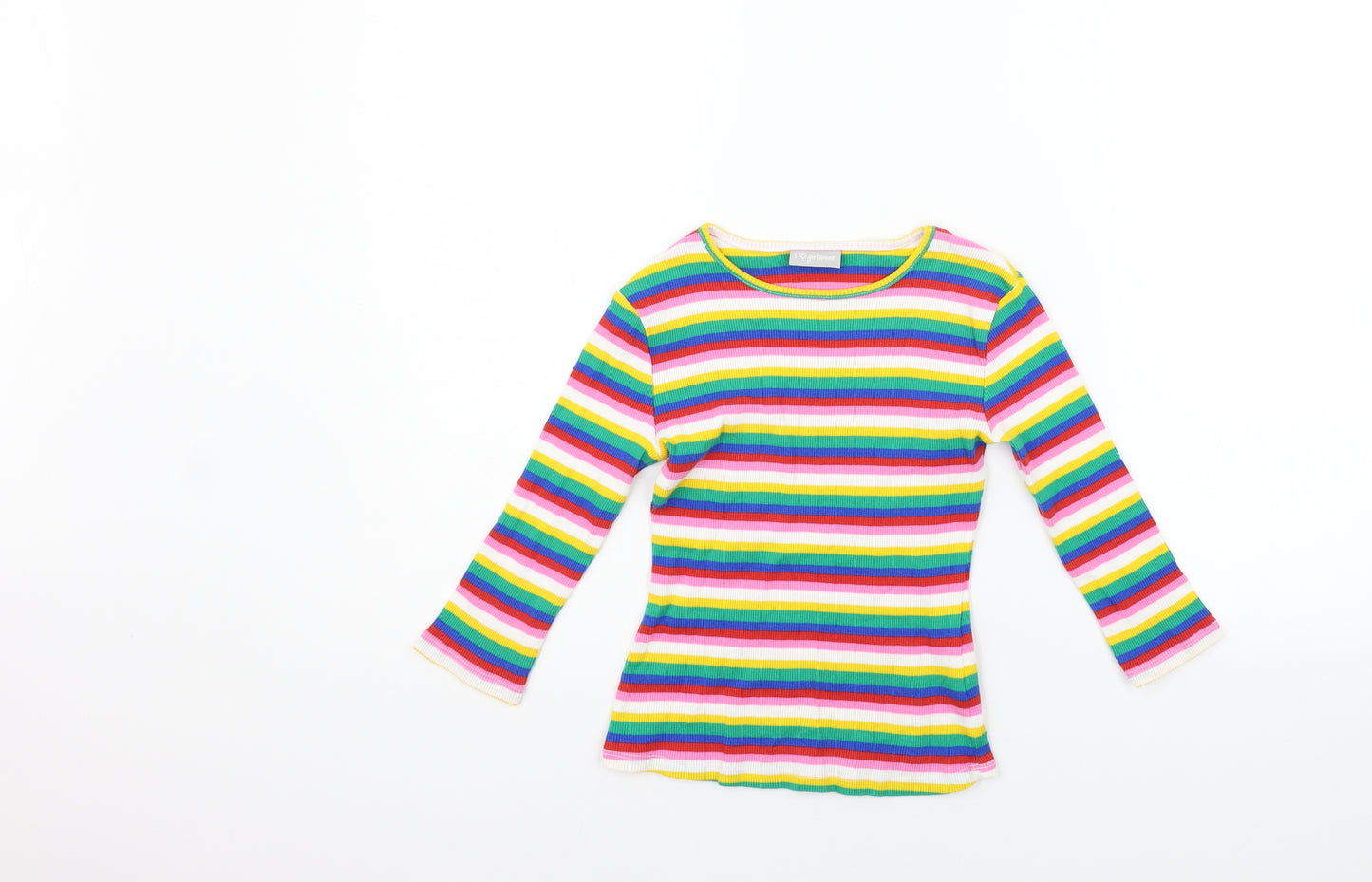 Matalan Girls Multicoloured Striped  Basic T-Shirt Size 9 Years