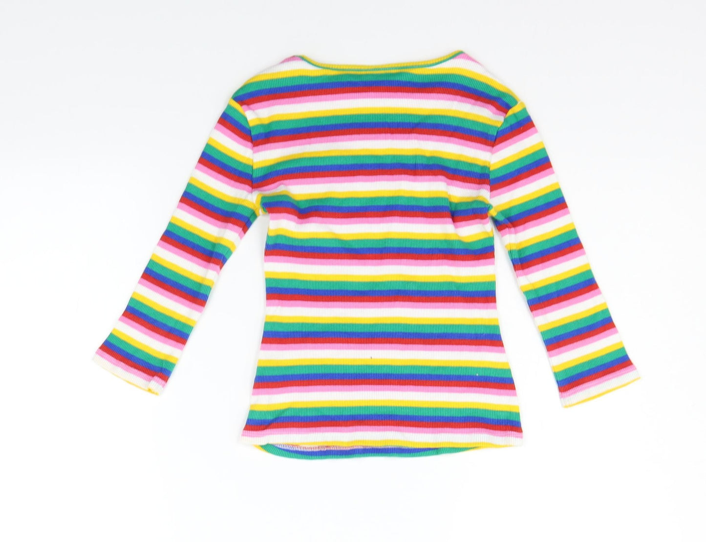Matalan Girls Multicoloured Striped  Basic T-Shirt Size 9 Years