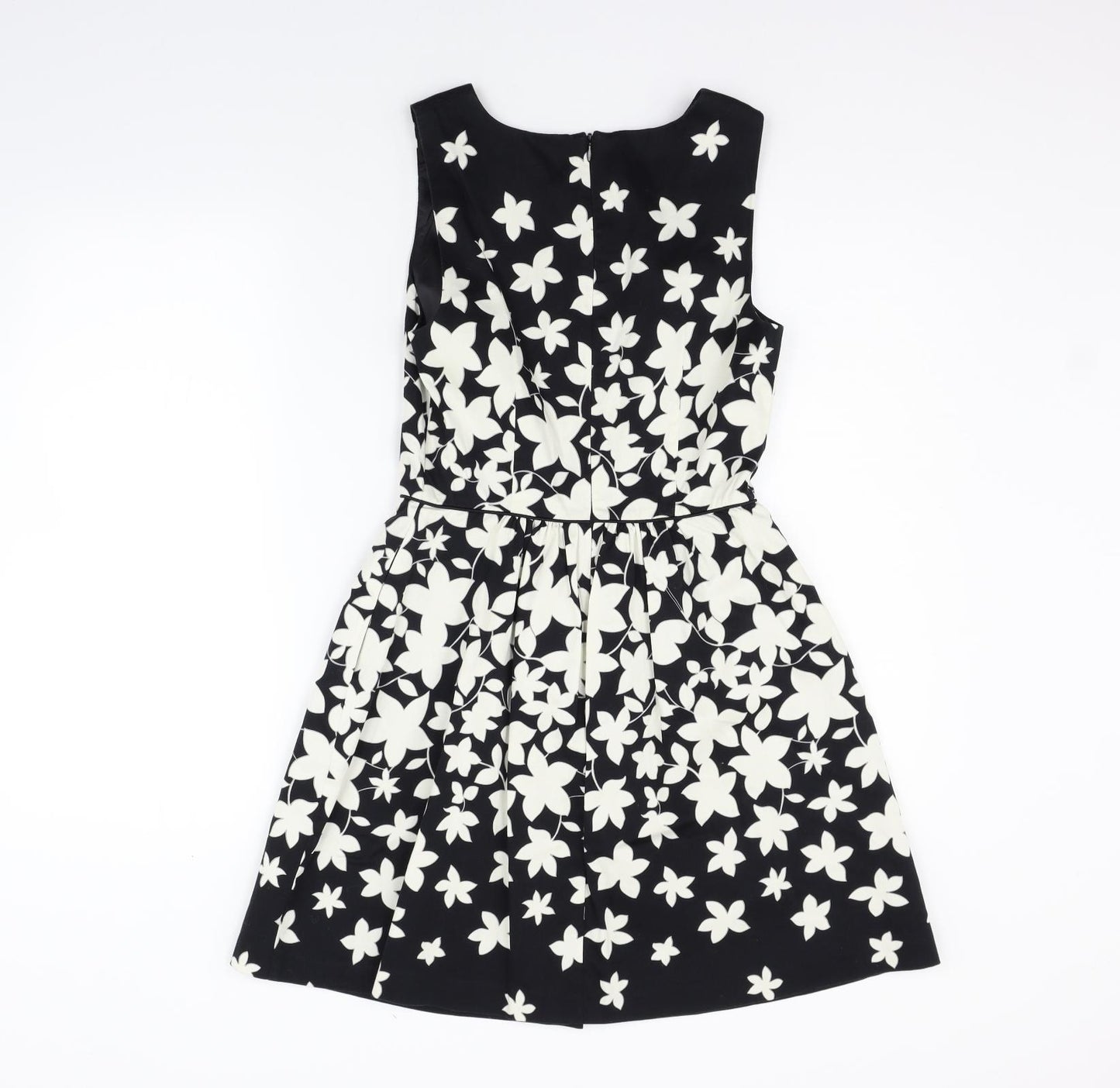 Oasis Womens Black Floral  A-Line  Size 8