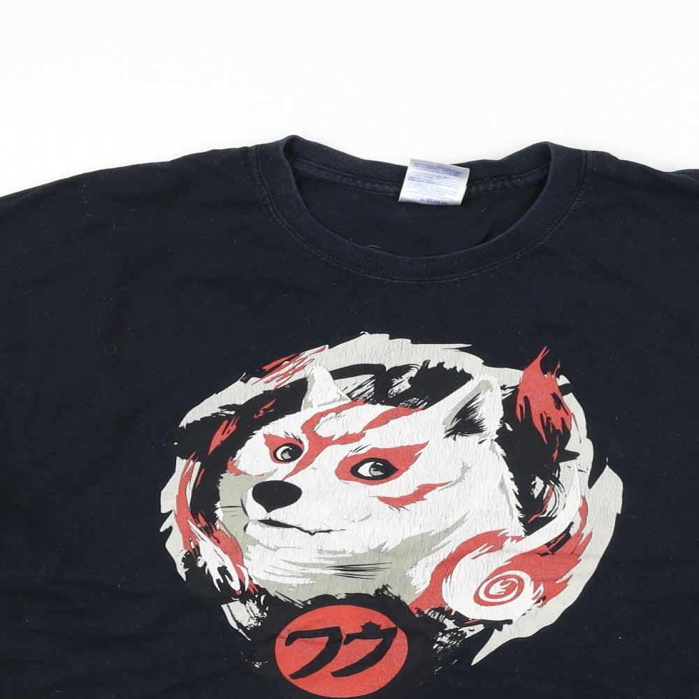 Gildan Womens Black   Basic T-Shirt Size L