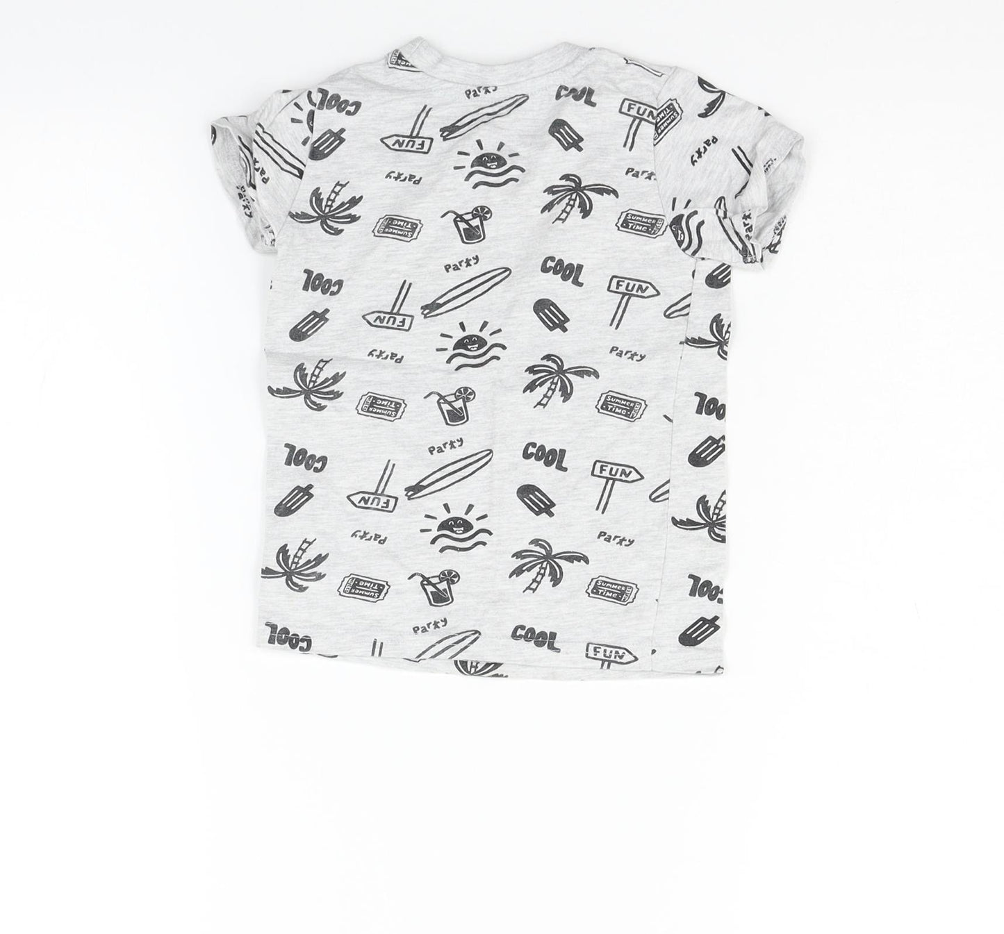 Primark Girls Grey Geometric  Basic T-Shirt Size 12-18 Months