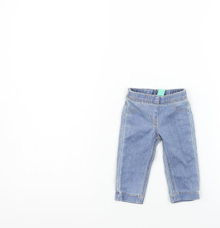 Monsoon Girls Blue Cargo Jeans Size 0-3 Months