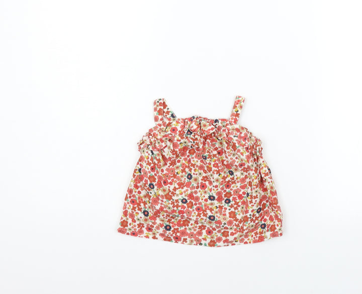 Matalan Girls Beige Floral  A-Line  Size 9-12 Months