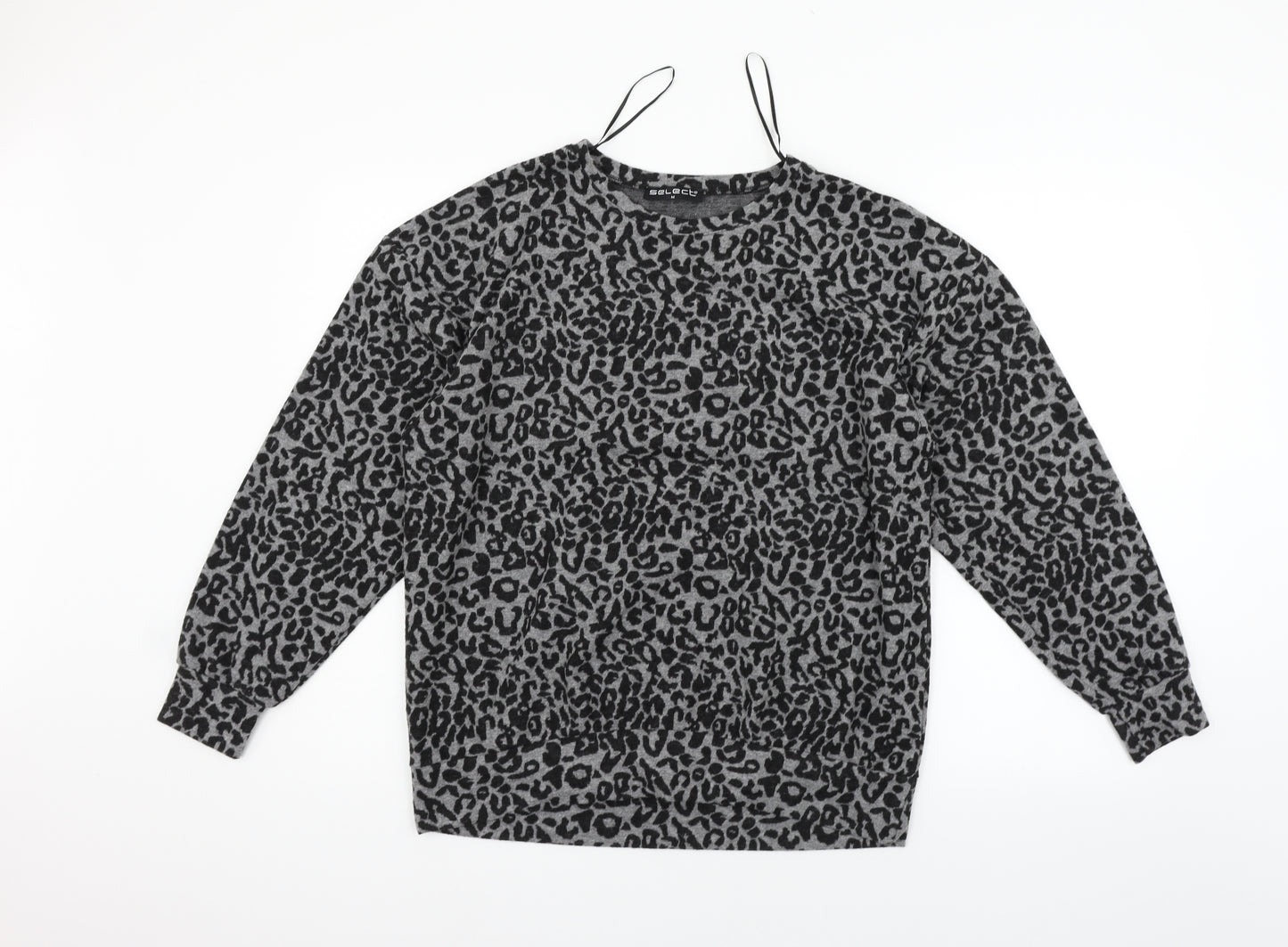 Select Womens Grey Geometric  Pullover Jumper Size M