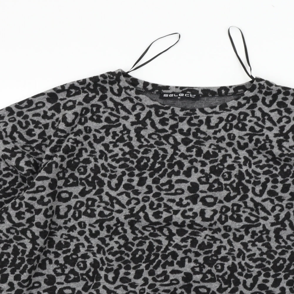 Select Womens Grey Geometric  Pullover Jumper Size M