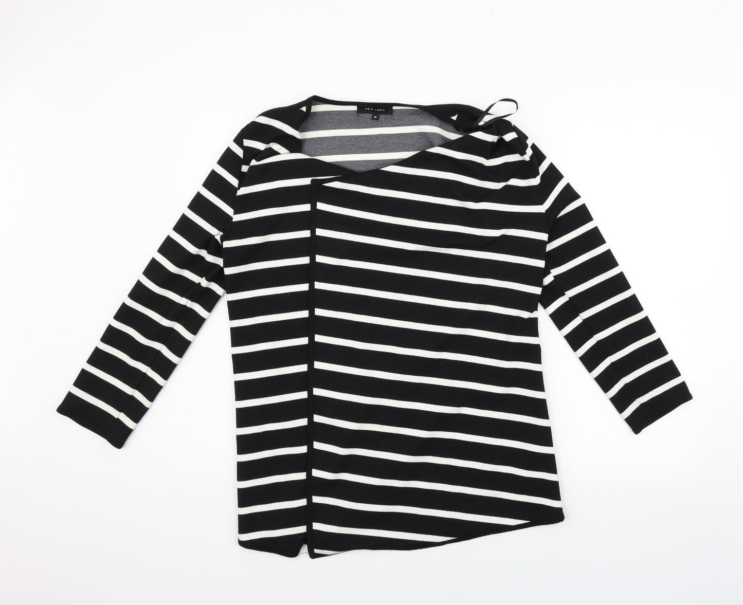New Look Womens Black Striped  Cardigan Jumper Size 12