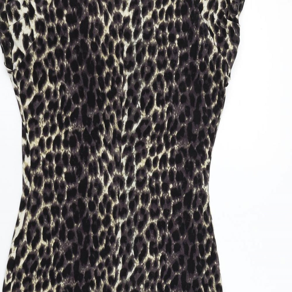 Lila Womens Beige Animal Print  A-Line  Size 8