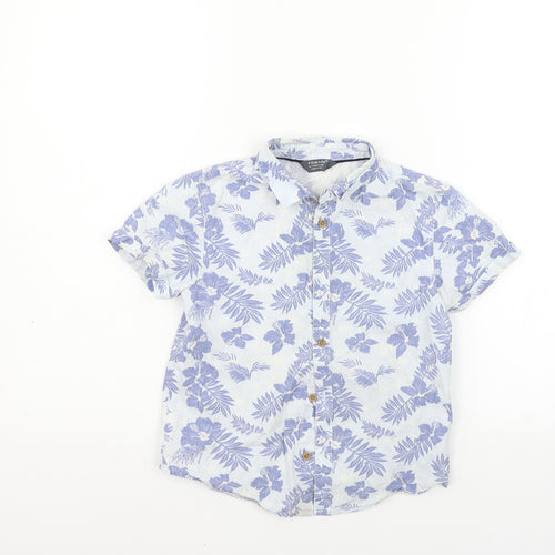 Primark Boys Blue Floral  Basic T-Shirt Size 6-7 Years