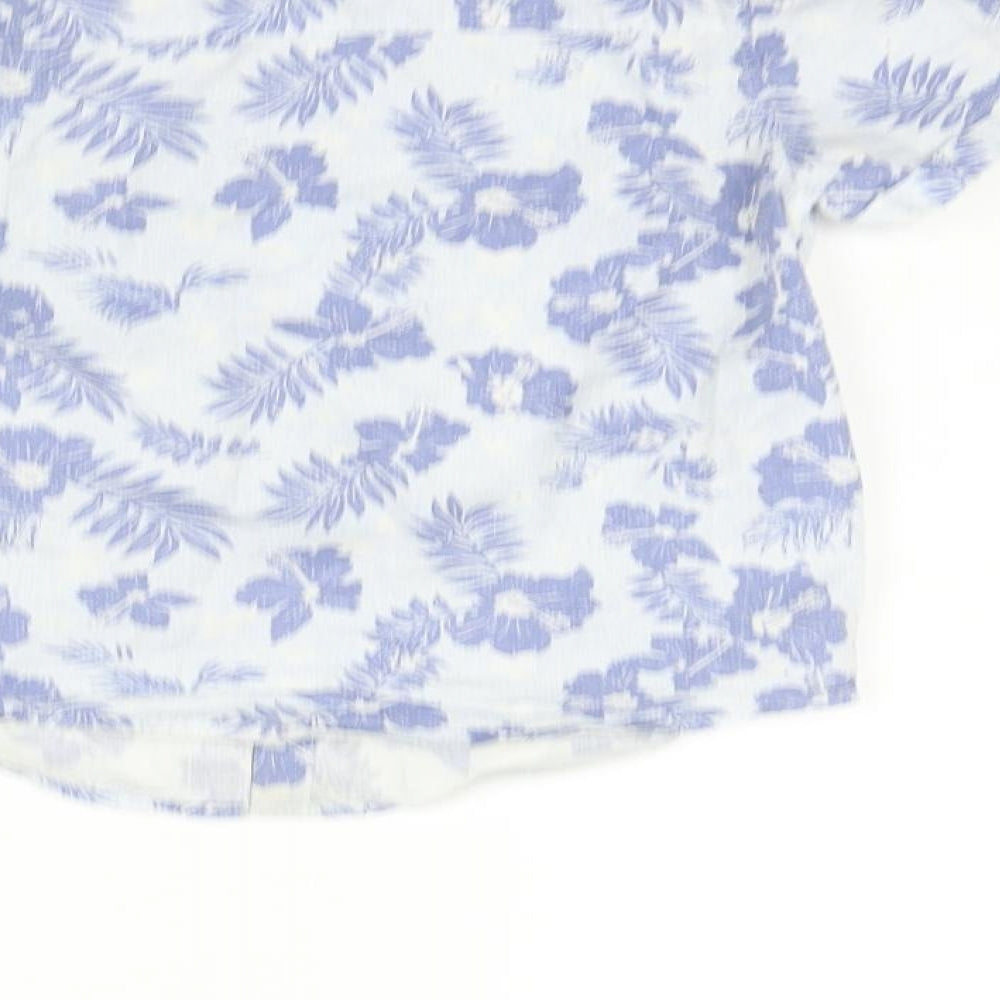 Primark Boys Blue Floral  Basic T-Shirt Size 6-7 Years